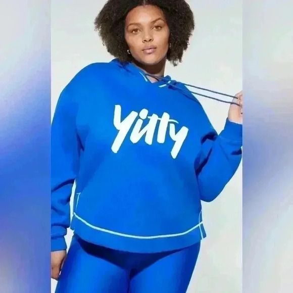 Yitty x Fabletics Major Label EP Hoodie Womens in Cobalt Blue Size Large - Picture 1 of 9